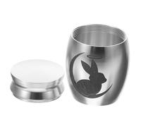 DOITOOL Small Rabbit Urn Memorial Pet Urn Silver Stainless Steel for Bunny Ashes Keepsake Suitable for Pet Burial and Home Display