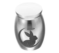 DOITOOL Small Stainless Steel Bunny Urn for Pet Ashes with Lid Compact Keepsake Cremation Urn for Rabbits and Portable Memorial Container for Small Animals