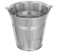 DOITOOL Small Tin Bucket Metal Pail Retro Flower Holder Bucket Silver Iron Compact Stable 10x7x10cm for Essentials and Beverages