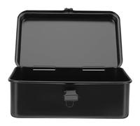 DOITOOL Small Tool Box Iron Black 20.00X12.50X7.80cm/7.86X4.91X3.07in | Iron Black, Buckle Closure, Small Tools Storage, Home Office Car Workshop, 1 X Small Tool Box