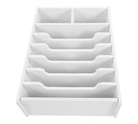 DOITOOL Small White Cash Organizer Box with 8 Compartments, Desktop Money Tray and Portable Currency Case for Receipt and Coin Storage, Office Cash Storage and Ticket Organizer