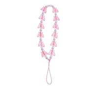 DOITOOL Smartphone Hanging Decor Butterfly Phone Lanyard Pearl Beads Pink Decorative Chain for