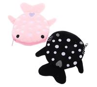 DOITOOL Soft Closure with Cute 2pcs Plush Purse Zipper Small Wallet Plush Material Novelty Bag and Small Change Storage