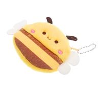 DOITOOL Soft Plush Coin Purse Bee Design Mini Animal Keychain Wallet Compact Size for Women and Backpack Bag Accessory for Everyday Use