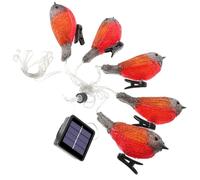 DOITOOL Solar Acrylic Robin String Lights, Ip44 Waterproof LED Bird Lights with Photosensitive Design, Garden and Home Decoration