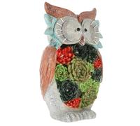 DOITOOL Solar-Powered Owl Resin Landscape Lamp with LED Night Light, Creative Garden Ornament for Outdoor Patio, Lawn, and Yard Decoration