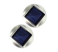 DOITOOL Solar Replacement Top 2pcs Stainless Steel for Garden Patio | Solar Powered, Rechargeable Ni-1.2v Aaa1500ma Battery, Ip55 Waterproof, 6-8h Working Time