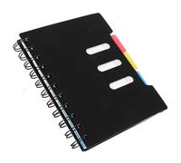 DOITOOL Spiral Binder Notebook 3 Subject Divided Notebook with Tabbed Dividers, Wide Ruled Paper, No Bleeding, Black, for Student Note-taking and Academic Organisation Random Color