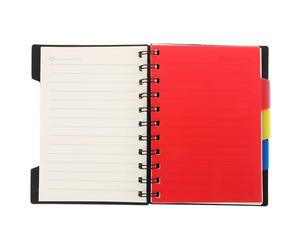 DOITOOL Spiral Notebook Subject Notebook with 3 Tabs, Black, Wide Ruled Paper, No Bleed, Portable Pp Paper Iron, for Academic Organisation and On-the-go Use Random Color