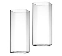 DOITOOL Square Glass Breakfast Cup 14Oz Clear High Borosilicate Glass Microwave Safe Milk Juice Drinking for Home Office Party Use