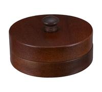 DOITOOL Stainless Steel Ashtray with Wooden Lid and Handle, Large Black Inner Bowl Smoke Tray, Portable Windproof Ashtray for Indoor and Outdoor Use, Suitable for Home, Patio, Office, and