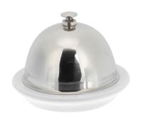 DOITOOL Stainless Steel Butter Dish with Lid Removable Cover Heat Preservation Ceramic Sauce Cup for Cheese Relish Soy Sauce Serving Tray