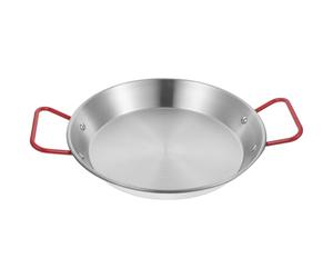 DOITOOL Stainless Steel Griddle Pan 20cm Paella Cooking Pan Double Handle Crepe Frying