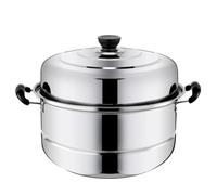 DOITOOL Stainless Steel Steamer Pot 30Cm Double-Layered Steam Pot with Lid Food Steamer Cooking for Dumplings Vegetables Fish Poultry Soup Gas Induction Electric Halogen Stove