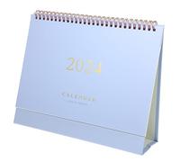 DOITOOL Standing Desk Calendar Large Paper Desktop Planner for Office and Home Use with Coil Binding and Easy Page Turning Purple Design for Students and Professionals