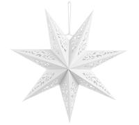 DOITOOL Star Shaped Paper Lampshade, 45cm White Hollow Out Light Cover, Decorative Light Cover for Home, Bedroom, Window, Festival, Party
