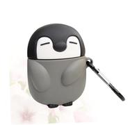 DOITOOL Stereoscopic Penguin Silicone Earphone Case Cover with Carabiner Protective Shell for Shockproof Cartoon Wireless Earbuds Protector for Family and Friends