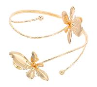 DOITOOL Stylish Metal Flower Arm Cuff for Women with Open Ended Design, Adjustable Upper Arm Bangle Featuring Unique Flower Shape, for Daily Wear and Dates