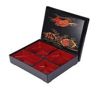 DOITOOL Sushi Bento Box with Lid Japanese Sushi Tray Lunch Box Food Carrier Container Plastic Snack Serving Tray with Lid for Restaurant Home Office School