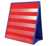 DOITOOL Tabletop Pocket Chart - Foldable Double Sided Desktop Teaching Display Board - Educational Triangle Stand with Clear Pockets for Word Building Math Cards and Classroom Group Activity