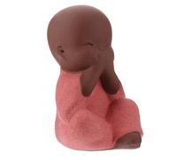 DOITOOL Tea PET Buddha Monk Statue Ceramic Creative Decorative Monk Figurine Space Saving Easy to Store Safe to Use for Household Desktop Tea Ceremony Decor