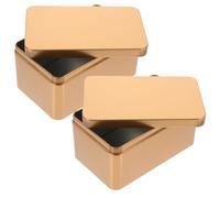 DOITOOL Tea Storage Box with Lid - Multi-Functional Metal Organizer for Tea Coffee and Beads - Large Rectangular Tin Container for Home and Kitchen - 13 X 6 X 8Cm