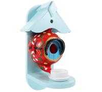 DOITOOL Teapot Shaped Hanging Bird Nesting Box and Feeder for Outdoor Garden Use, Made of Sturdy Ceramic and Resin with Decorative Effect and Wear Resistance, for Orchards and Parks