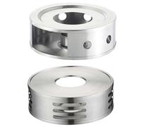 DOITOOL Teapot Warmers with Ventilation Holes 2pcs with Candle Tray Stainless Steel Easy to Clean Tea Heaters for Home and Office Use