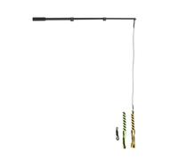 DOITOOL Telescopic Dog Tease Wand Dog Flirt Pole Interactive Play Aluminium Alloy Sponge Nylon Cotton Rope Black