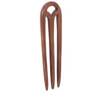 DOITOOL Three Prong Hair Pin Vintage Wood Hair Fork, Peach Wood, Khaki, Secure Hold, Easy to Use, for Weddings and Daily Wear