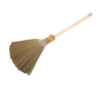DOITOOL Traditional Corn Broom with Broom Stick Wood and Handwoven Miscanthus Bristles, Detachable Design for Easy Storage, for Garden and Garage Cleaning Tasks