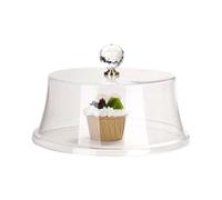 DOITOOL Transparent Plastic Cake Dome Cover 10 Inch Round Dustproof Food Tent with Thermal Insulation for Kitchen Dining Table Display