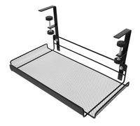 DOITOOL Under Desk Metal Organizer, Black Adjustable Iron Clamp on Desk Basket for Dorm Room or Bathroom Storage