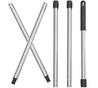 DOITOOL Universal 4-Section Stainless Steel Mop Replacement Pole, Sturdy Mop Stick Accessory Rod with American, German, and Italian Thread, Household Cleaning Extension Handle for Mopping