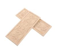 DOITOOL Unpainted Classic Modern and Scandinavian Vintage Decoration Wall, 2pcs Floral Wood Applique for Style, Easy Application with DIY Painting and Staining, Khaki Furniture