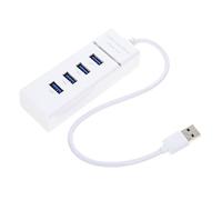 DOITOOL USB 3.0 Hub, Abs Plastic 4 Ports Hub with Cable Adapter, Plug and Play Data Transfer Multi Expansion for Keyboard, Laptop, Home and Office