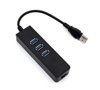 DOITOOL USB Hub with Ports and Gigabit Ethernet Adapter USB to Network Port for Desktop Laptop Xp High-speed Wired Internet Connection Black