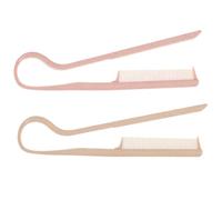 DOITOOL V-shaped Hair Straightening Comb 2pcs Plastic Hair Smoothing Styling Clips for Women, Elegant Beige Hairdressing Tool for Business Trip and Traveling