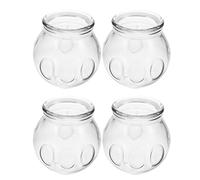 DOITOOL Vacuum Cupping Glass Device 4Pcs Thickened Anti-Fingerprint Suction Cups for Home Use in Dry Cupping and Body Therapy