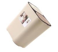 DOITOOL Versatile Double-deck Garbage Bin with Dry and Wet Separation Beige Plastic Waste Container for Kitchen Bathroom Office Large Opening with Touch Button Lid for Easy Classified