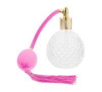DOITOOL Vintage 100ml Glass Perfume Bottle - Pink Pineapple Shaped Refillable Fragrance Atomiser with Long Airbag Spray Tassel - Antique Decorative Crystal Dispenser Vanity Dresser and Essential Oils