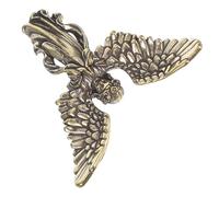 DOITOOL Vintage Brass Angel Figurine Sculpture Guardian Wings Statue for Home Decor Peaceful Seraphim Cupid Ornament Symbolizing Protection and Blessings Gift for Special Occasions and