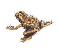 DOITOOL Vintage Brass Cabinet Pull Frog Shape Handle Resilient Chinese Wealth Design Fortune Bringing Animal Door Pull for Wardrobe Cupboard Detailed Handcrafted Prosperity Knob