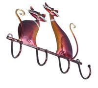DOITOOL Vintage Cat Shaped Iron Hanging Hooks Lightweight and Easy to Install Creative Coat Hanger for Indoor Use in Living Room Decorative Retro Style