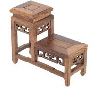 DOITOOL Vintage Display Stand Miniature Plants Small Display Stand Cupcake Stands Bonsai Wooden Rack Planter Display Stands Farmhouse Tiered Tray Figurine Display Base Desktop Wood Base