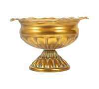 DOITOOL Vintage European Style Retro Iron Flower Pot in Golden Colour, Rustic Plant Container for Home Decor, Suitable for Flowers and Plants in Living Room