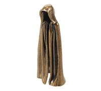 DOITOOL Vintage Gothic Faceless Ghost Ornament in Brass with Aged Patina and Stable Wide Base Mini Robe Ghost Sculpture for Entryways and Desk Decor Golden Antique Spooky Party