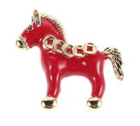 DOITOOL Vintage Inspired Horse Brooch Pin for Men and Women, Copper Material with Red Enamel, Highly Resistant to Oxidation, Decorative Accessory for Collecting and Parties
