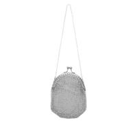 DOITOOL Vintage Kiss Silver Purse for Victorian Women Style with Lock Closure Stainless Steel Mesh, Retro Change Pouch and for Photo Shoot and Themed Events