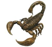 DOITOOL Vintage Solid Brass Scorpion Ornament Miniature Sculpture Retro Style Metal Desktop Decor Lifelike Insect Statue for Office and Living Room